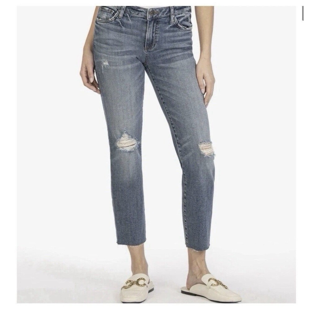 Kut From The Kloth Reese Ankle Straight Stretch Blue Denim Jeans Women’s Size 6